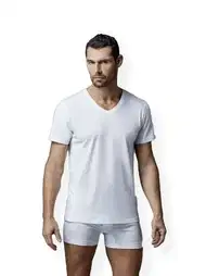 Pamuklu V Yaka Kısa Kol T-Shirt 2 Li Set Dagi 1040