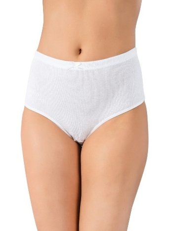 Yüksek Bel Pamuklu Bato Külot Beyaz Lüx DRM 105