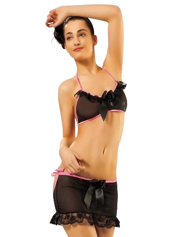 Dantel Detaylı Şifon Fantezi Şort Takım Sistina 607