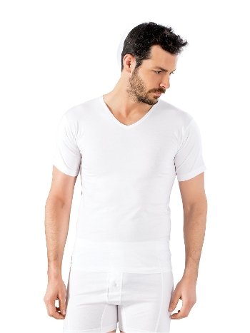 Pamuklu V Yaka Erkek Atlet Siyah Lüx DRM 203