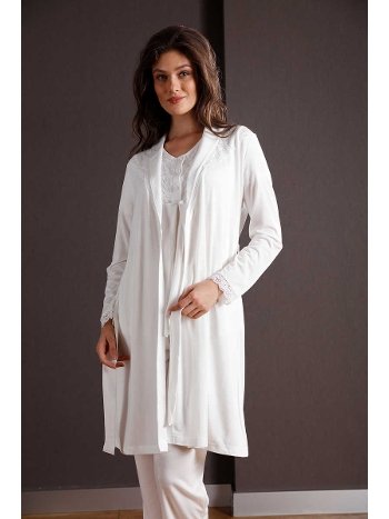 Esnek Bel Bandı ve Emzirme Açıklığı Hamile Pijama Takımı Yeni İnci 109