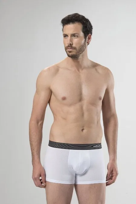 Pamuk Modal Düz Lastik Paçalı Boxer Cacharel 1318 - Beyaz