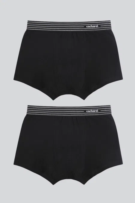 Esnek Bel Lastiği ve Modal Kumaşlı 2'li Boxer Cacharel 1318 - Siyah