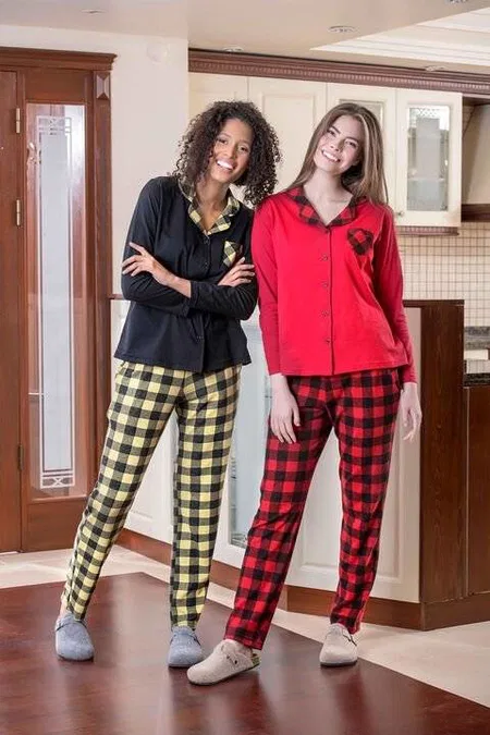 Yeni İnci İki Parçalı Viskon Kadın Pijama Takımı Yeni İnci 1562