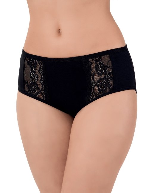 Dantelli İp Detaylı Bato Külot  Lüx 2500 - Siyah