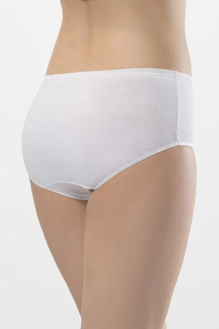 Yüksek Bel Destekli Ribana Bikini Külot Türen 234 - Beyaz