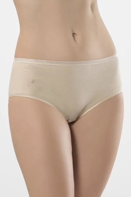 Pamuklu Düz Lastikli Slip Külot 2'li Paket Türen 234 - Ten