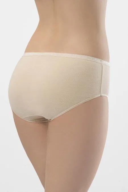 Pamuklu Düz Lastikli Slip Külot 2'li Paket Türen 234 - Ten
