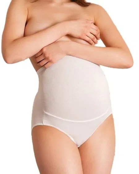 Pamuk ve Modal Kumaş Yüksek Bel Hamile Külodu Anıl 2588 - Beyaz