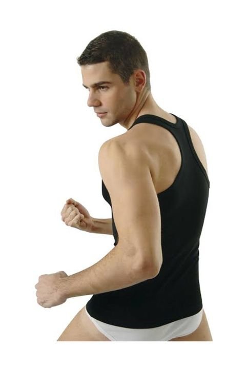 Ribana Kesim Pamuklu Erkek Atlet Anıt 1106 - Siyah