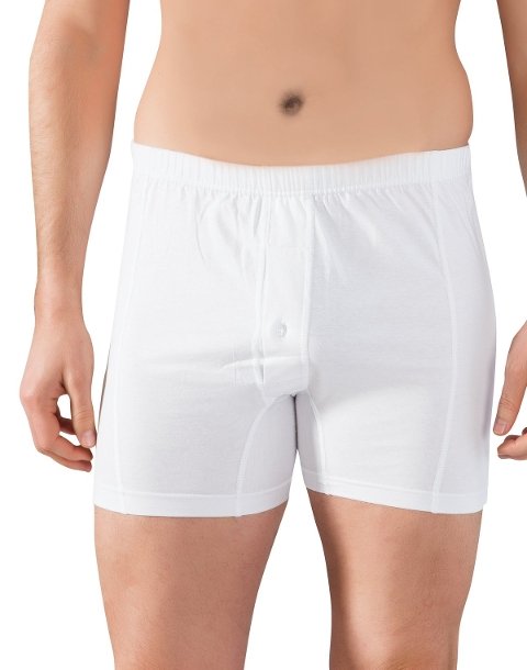 Pamuklu Esnek Bel Lastiği Boxer Külot Lüx DRM 165 - Beyaz
