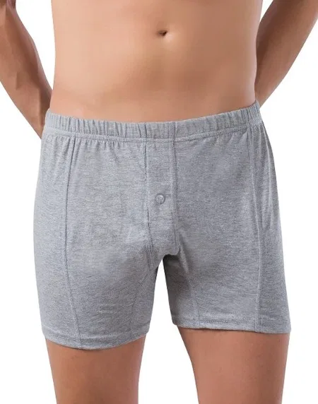 Pamuklu Esnek Bel Lastiği Boxer Külot Lüx DRM 165 - Gri