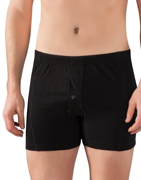 Pamuklu Esnek Bel Lastiği Boxer Külot Lüx DRM 165 - Siyah