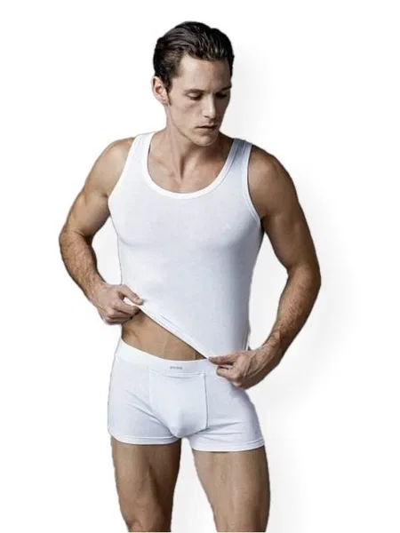 Pamuklu Beyaz Somon Atlet Boxer Takım Eros 104 - Beyaz