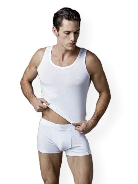 Pamuklu Beyaz Somon Atlet Boxer Takım Eros 104 - Beyaz