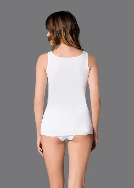 Pamuklu Geniş Askılı Atlet Kadın Dagi 5005 - Beyaz