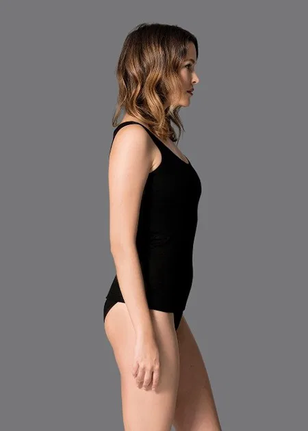 Pamuklu Geniş Askılı Atlet Kadın Dagi 5005 - Siyah