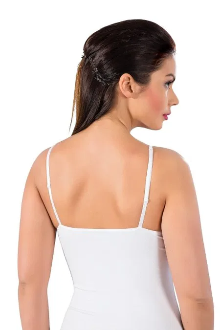 Tek Parça Kesim Askılı Body Lüx DRM 054 - Beyaz