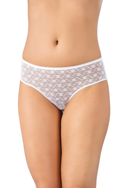 Yüksek Pamuk Oranlı Dantelli Slip Külot Lüx DRM 3110 - Beyaz