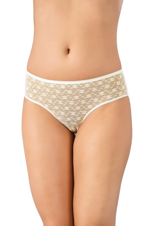 Yüksek Pamuk Oranlı Dantelli Slip Külot Lüx DRM 3110 - Ekru