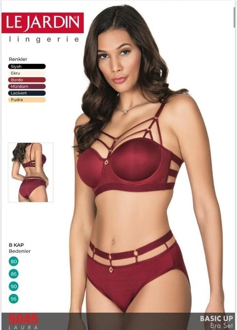 Basic Bralet Sütyen Takım Polyester Elastan Le Jardin 5045 - Bordo