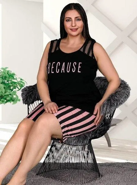 Viskon Elastan Şortlu Pijama Takım Lady 10304 - Görsel