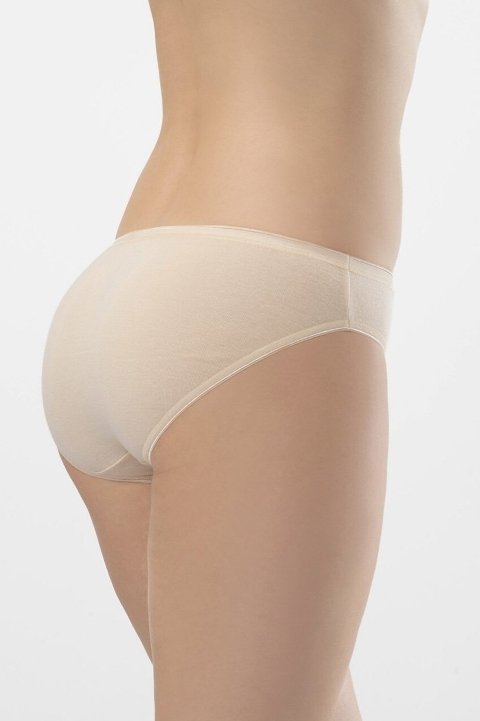 Pamuklu Yüksek Bel Biyeli Bikini Külot Türen 270 - Ten
