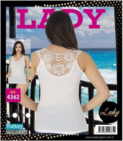 Beyaz Nefes Alan Pamuklu Bluz Lady 4362 - Görsel