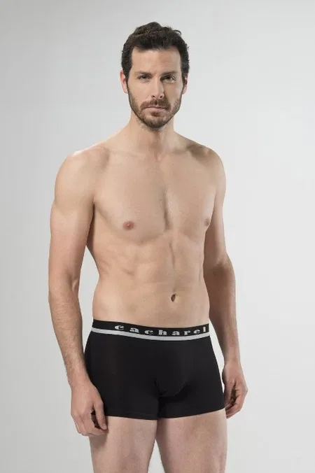 Pamuklu Dikişsiz Esnek Bel Boxer Cacharel 1317 - Siyah