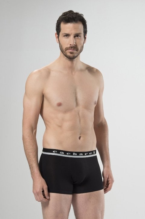 Pamuklu Dikişsiz Esnek Bel Boxer Cacharel 1317 - Siyah