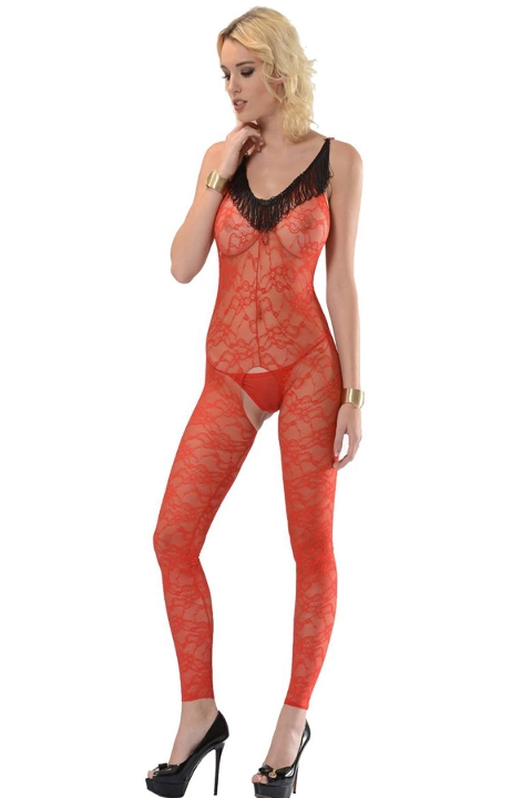 Mikrofibre Elastan Vücut Çorabı Sistina 1027 - Kırmızı