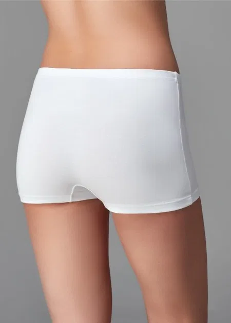 Uzun Paçalı Yumuşak Lastikli Kadın Boxer Dagi 5112 - Beyaz