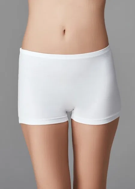 Uzun Paçalı Yumuşak Lastikli Kadın Boxer Dagi 5112 - Beyaz