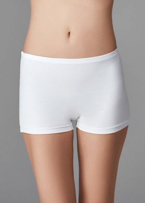 Uzun Paçalı Yumuşak Lastikli Kadın Boxer Dagi 5112 - Beyaz