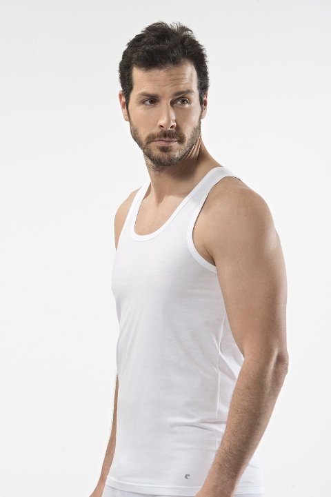 Pamuklu Ribana Askılı Atlet Cacharel 1101 - Beyaz