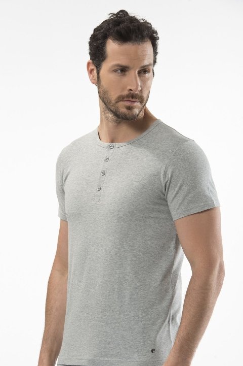 Pamuklu Düğmeli Kısa Kollu T-shirt Cacharel 1308