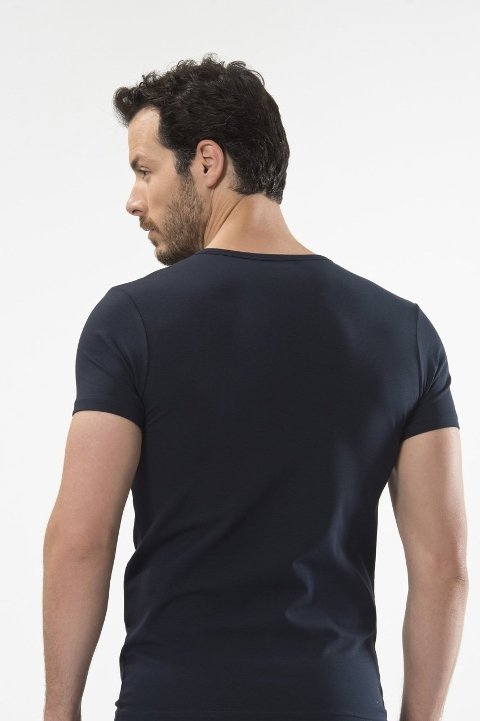 Ribana Kesim Kısa Kollu T-Shirt Cacharel 1308 - Lacivert