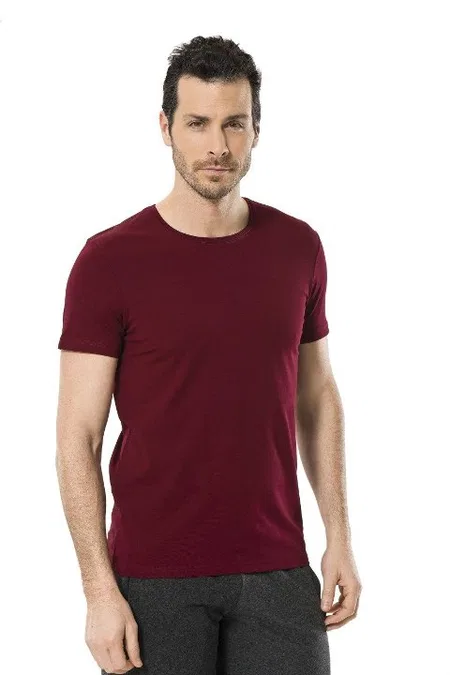 Bordo Likralı O Yaka Erkek Atlet Cacharel 1331 - Bordo