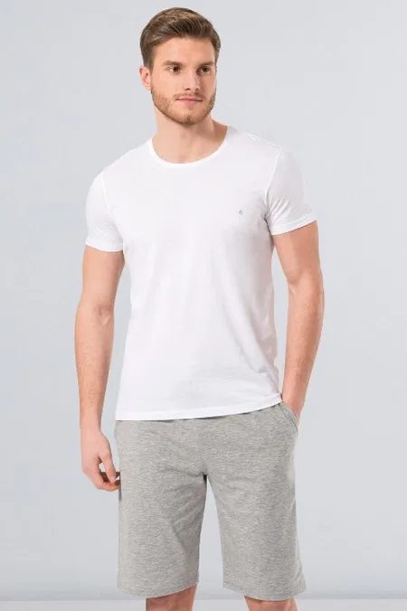 Pamuklu Ribana Slim Fit Erkek Atlet Cacharel 2169 - Beyaz