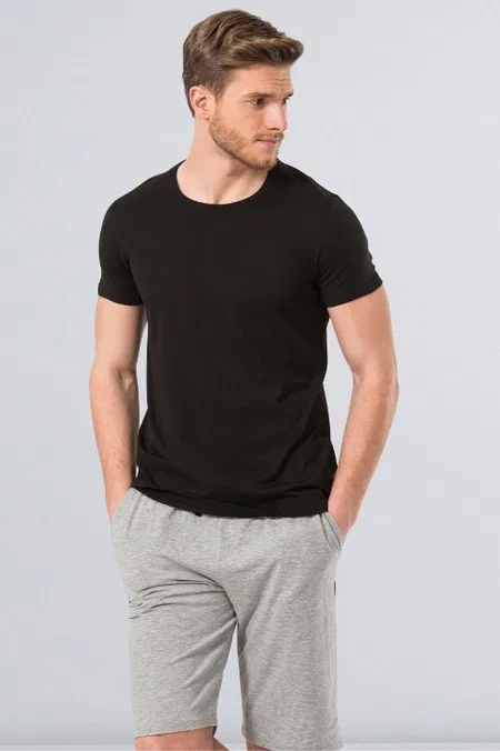 Slim Fit Pamuklu Siyah Erkek Atlet Cacharel 2169 - Siyah
