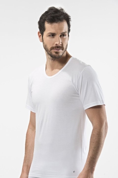 Pamuklu O Yaka Erkek Atlet Cacharel 1102