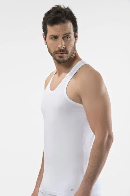 Pamuklu Ribana Kesim Spor Atlet Cacharel 1302 - Beyaz