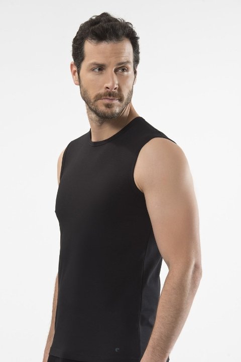 Cacharel Pamuklu Ribana Kesim Erkek Atlet Cacharel 1303 - Görsel 2