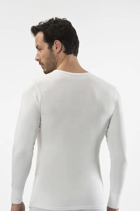 Termal Fırçalı İç Yüzey Uzun Kol T-Shirt Cacharel 1603 - Beyaz