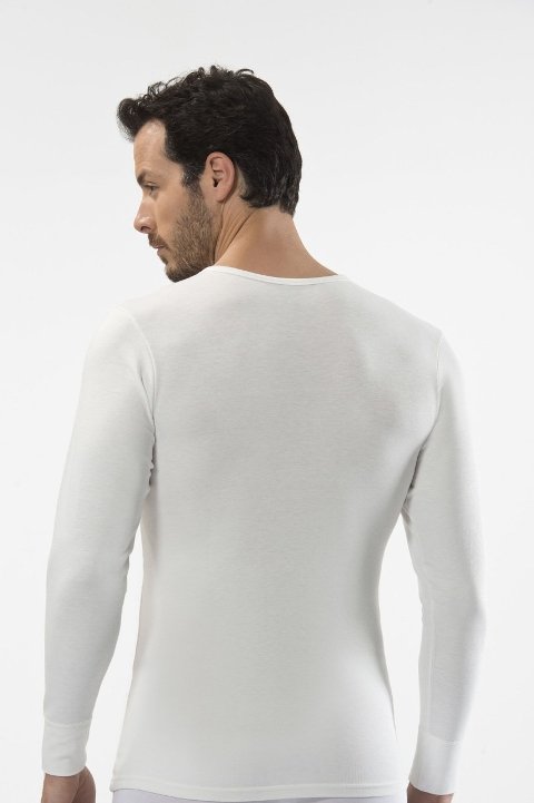 Termal Fırçalı İç Yüzey Uzun Kol T-Shirt Cacharel 1603 - Beyaz
