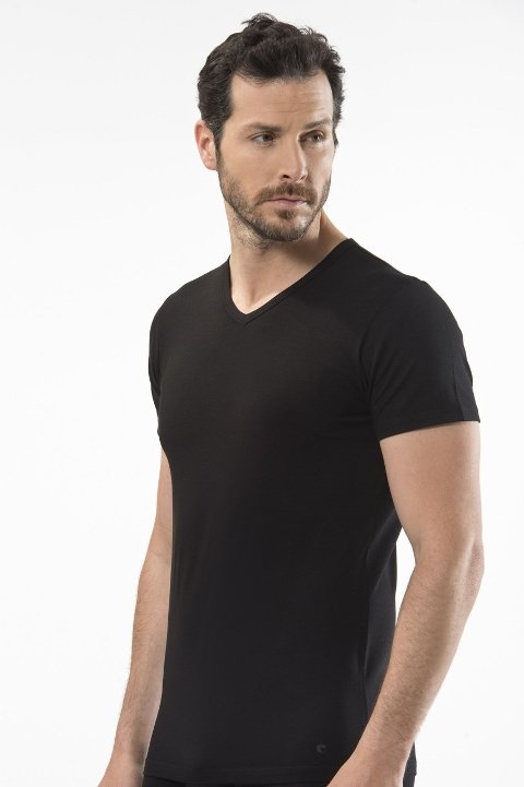 Pamuklu V Yaka Erkek Atlet Cacharel 1402