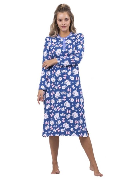 Çift Kaplan Çiçekli Pamuk Kadın Gecelik Çift Kaplan 7732 - Görsel 3