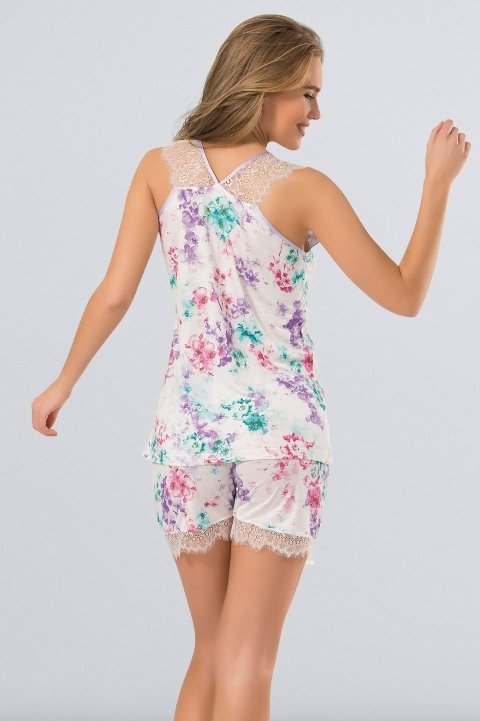 Çiçekli Desenli Kadın Pijama Takımı Türen 3266 - 2