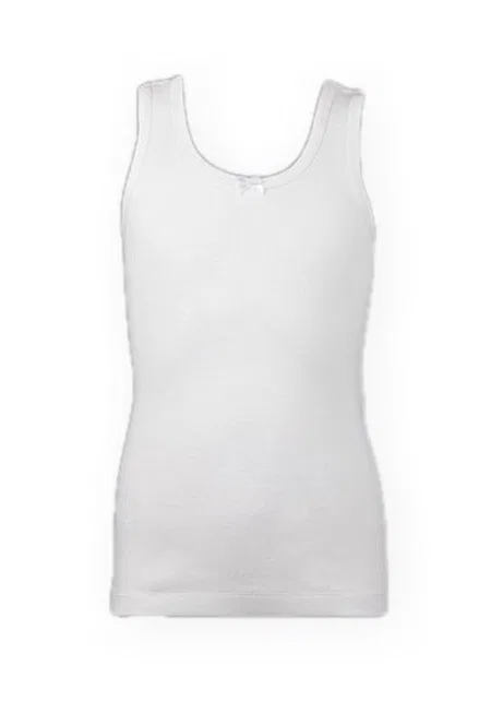 Pamuklu Geniş Askılı Çocuk Atlet Çift Kaplan 505 - Beyaz