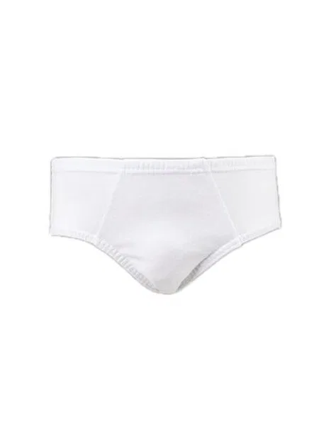 Pamuklu Yumuşak Lastikli Erkek Çocuk Külot Çift Kaplan 740 - Beyaz